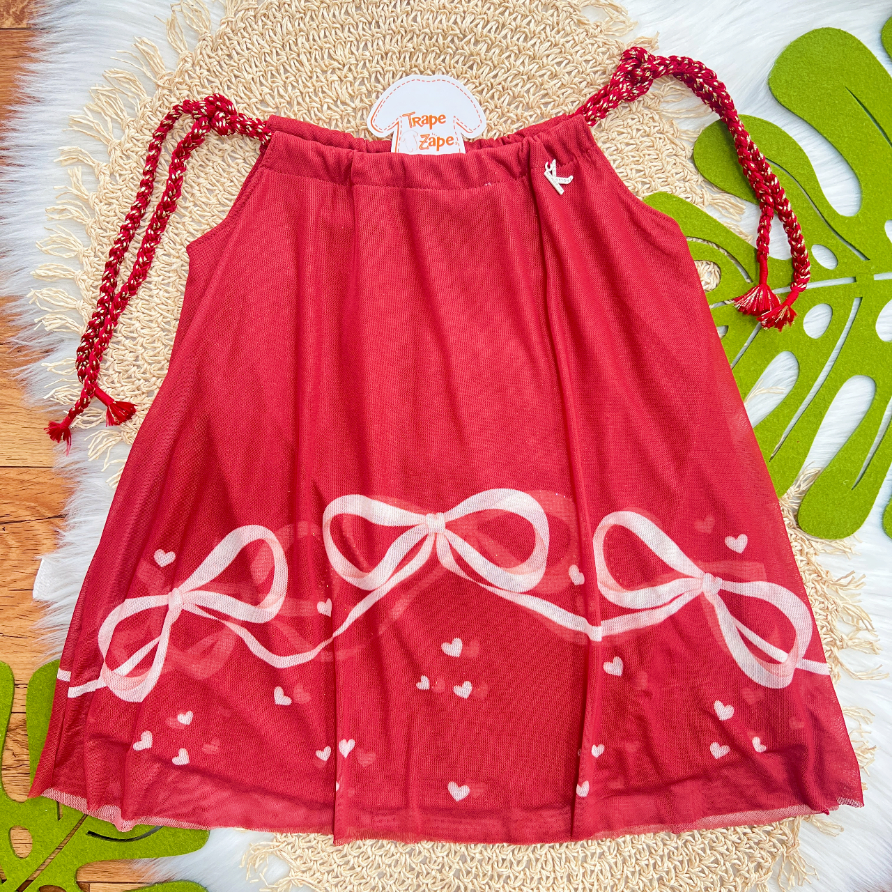 Vestido Cordãozinho com Laços - Vermelho